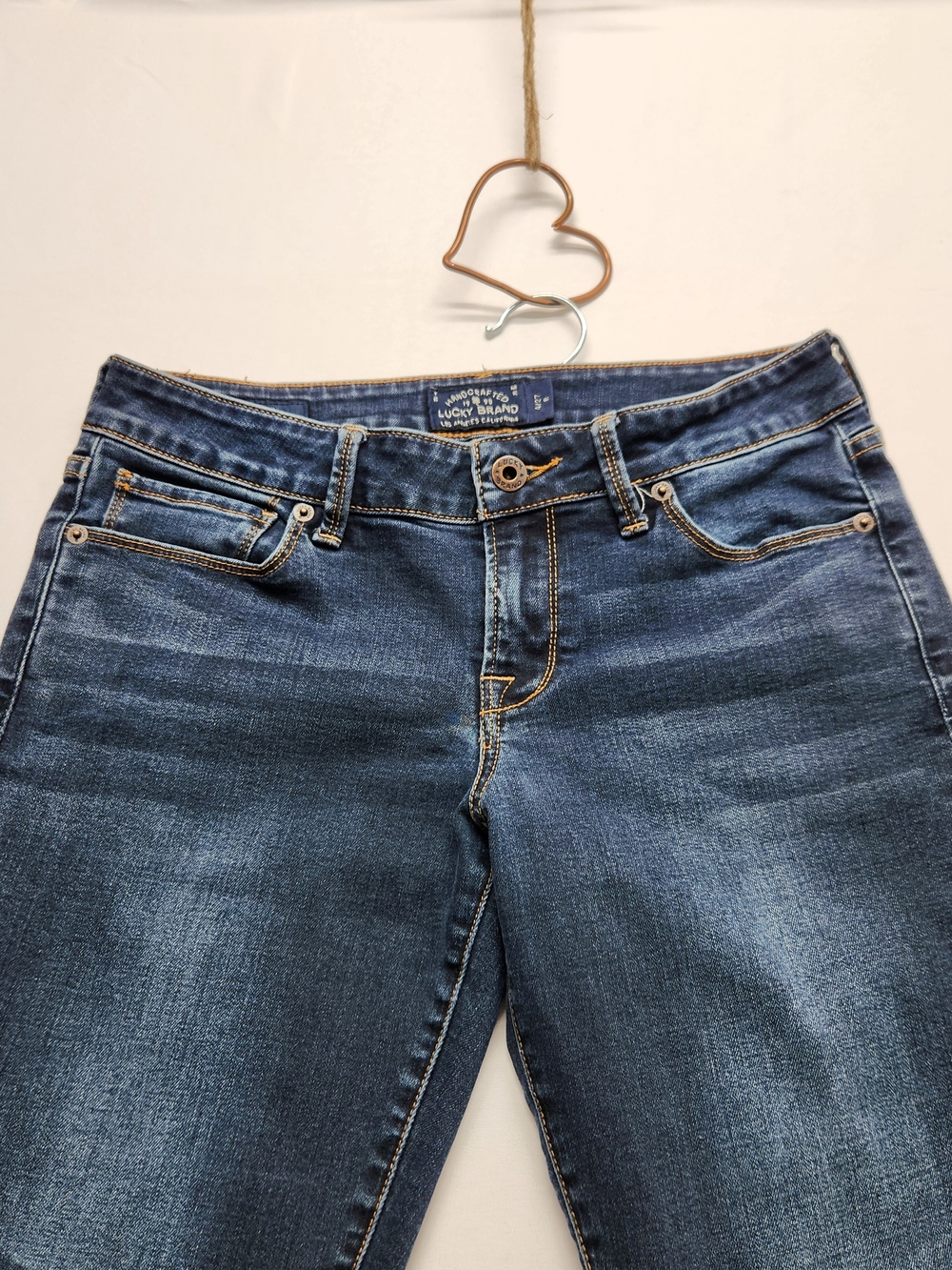 ⭐️LUCKY BRAND Lolita Skinny Jeans Dark Wash Denim Mid Low Rise Curvy Fit Size 4